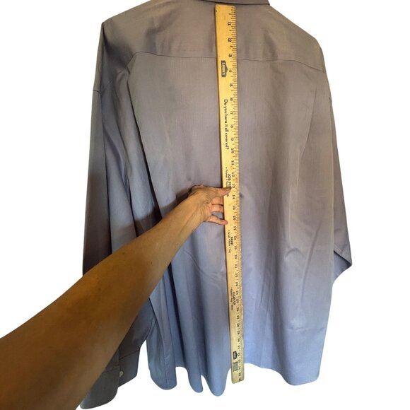 Pronto Uomo Mens Non-Iron Lavender Dress Shirt 19 34/35 100% Cotton Button-Up - Picture 8 of 11